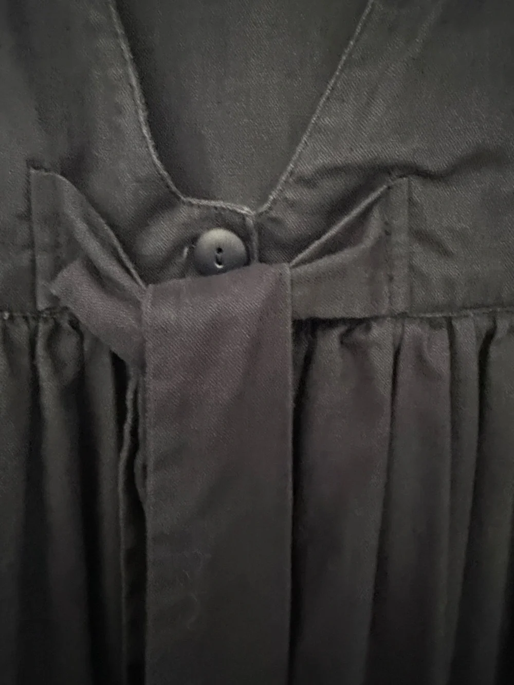 Hartstrings Girls Navy & Cream Linen Blend Dress Size 7 Sleeveless Back Tie